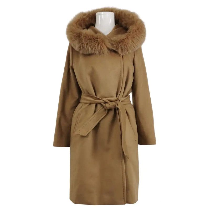 Max Mara MaxMara Winter Camel Wool Long Coat 0089 Size S / US 4 / IT 40 - 1 Thumbnail