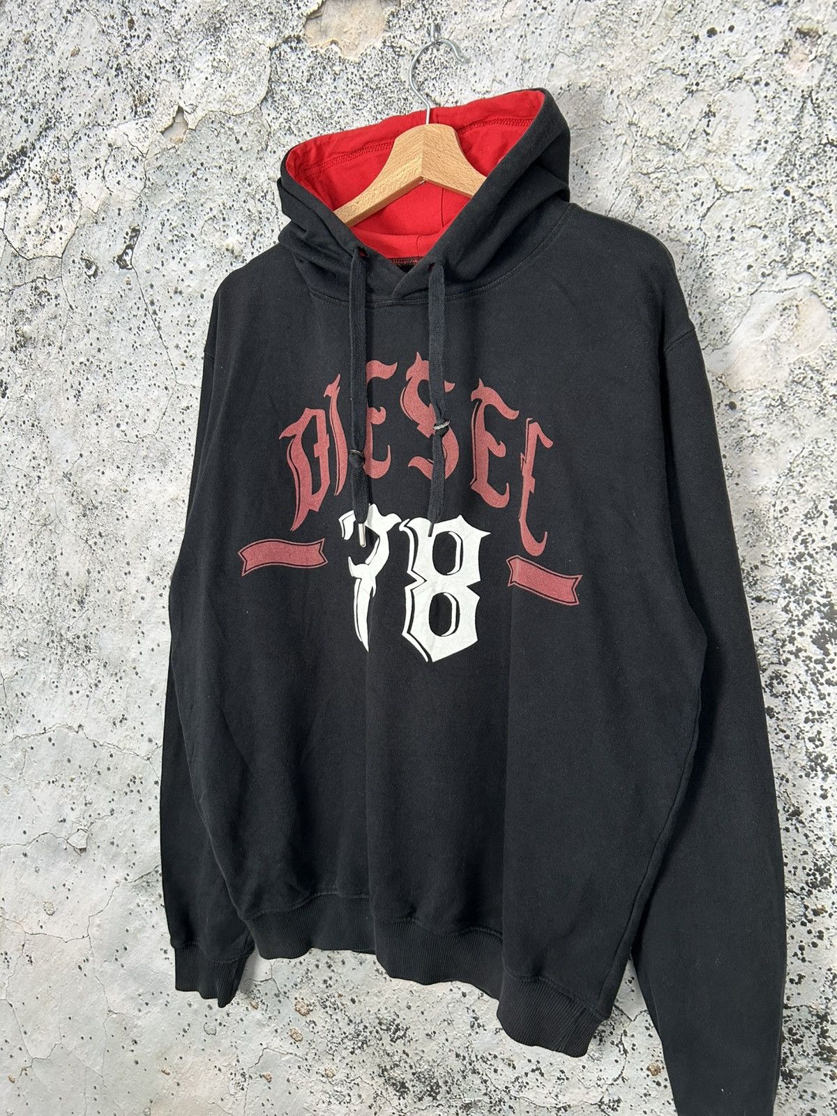 Diesel Vintage Diesel 78 Y2K Grunge Punk Hoodie 00s Skate Baggy Size US L / EU 52-54 / 3 - 2 Thumbnail