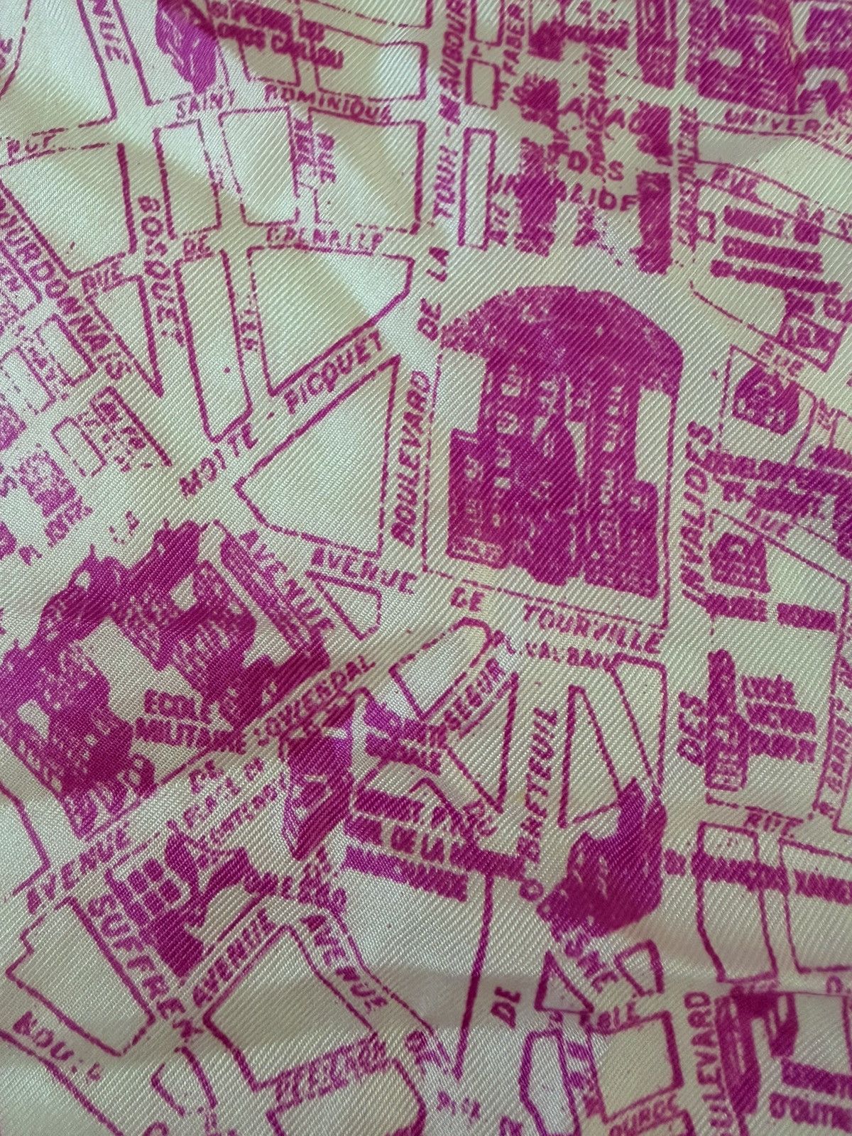 Pierre Cardin Pierre Cardin Paris Silk Scarf Pink Paris Map Print 62” Size ONE SIZE - 12 Thumbnail