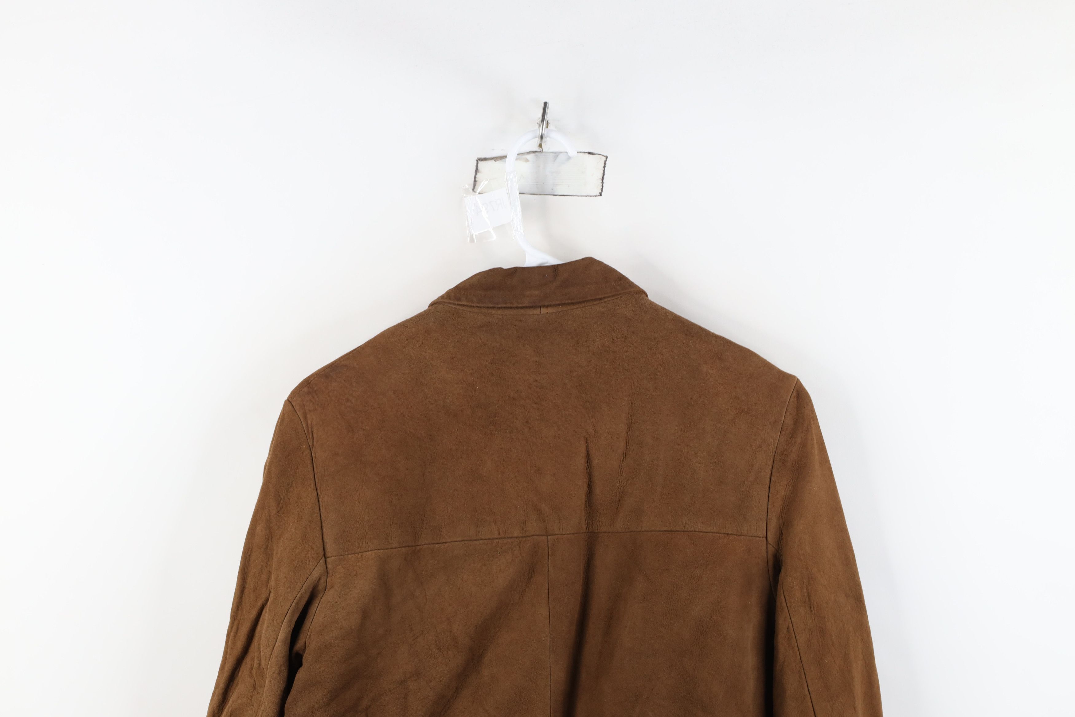 Vintage Vintage 50s Streetwear Lined Suede Leather Jacket Brown Size S / US 4 / IT 40 - 14 Thumbnail