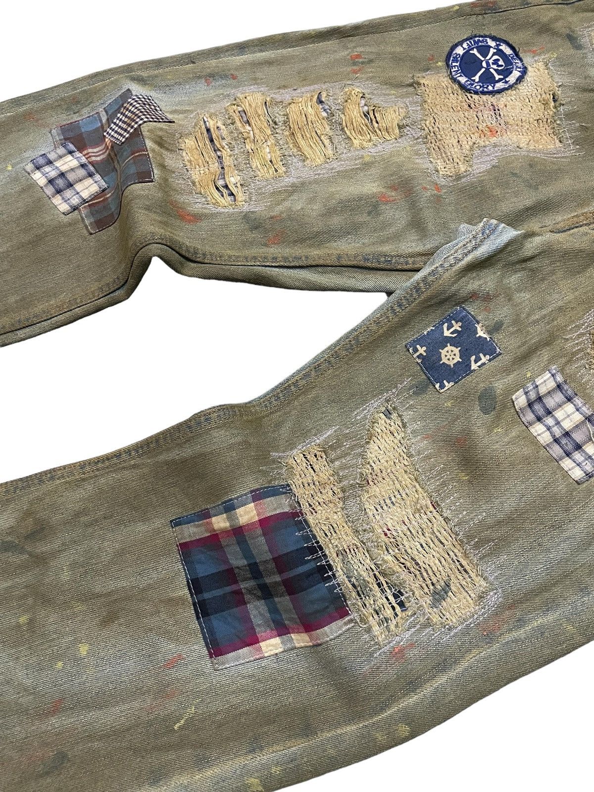 Japanese Brand × Junya Watanabe Junya Watanabe Style Patch Work Mud Wash Trompel’oiel Jeans Size US 30 / EU 46 - 11 Thumbnail