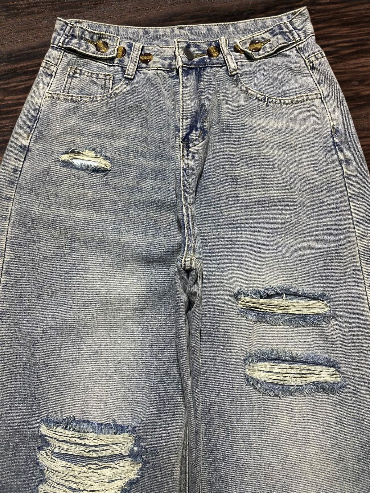 Japanese Brand Vintage Japanese Brand Adjust Waist Distressed Baggy Jeans Size 28" / US 6 / IT 42 - 3 Thumbnail