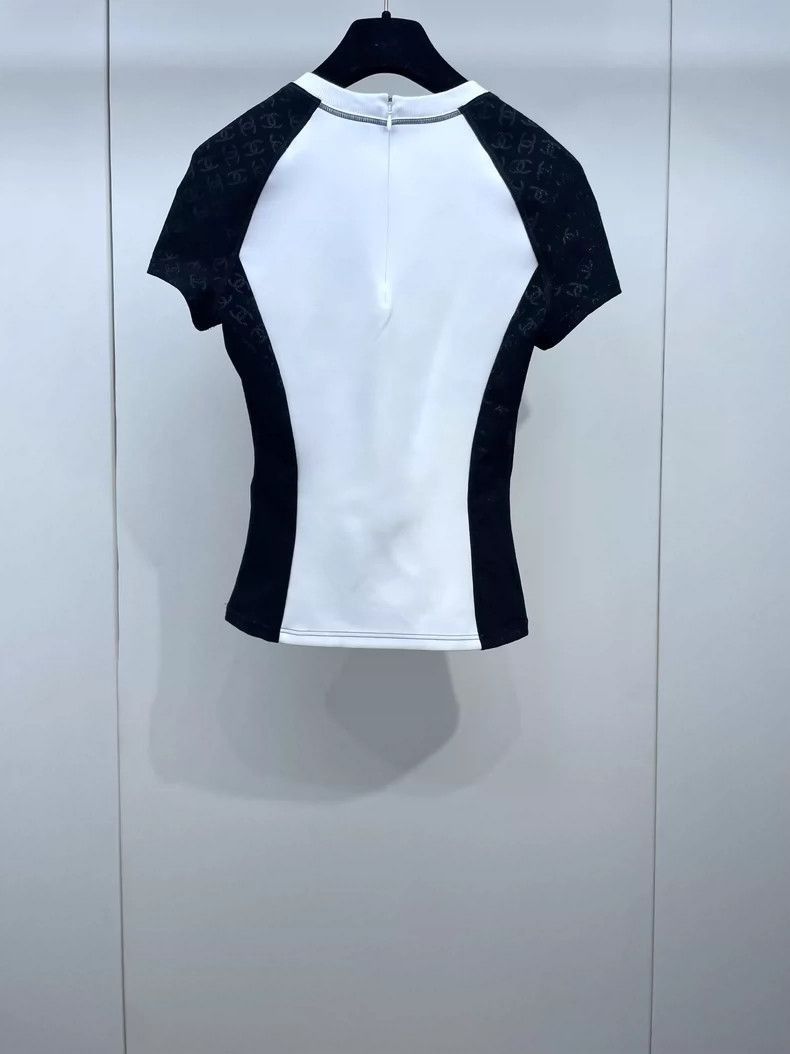 Chanel Chanel Black and White Logo Short Sleeve TShirt -2505 Size US S / EU 44-46 / 1 - 2 Thumbnail