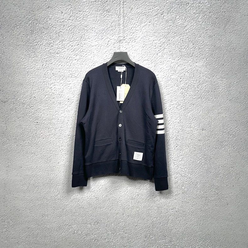 Thom Browne Thom Browne Classic Navy Knitted Cardigan Jacket - dmc Size US L / EU 52-54 / 3 - 1 Thumbnail
