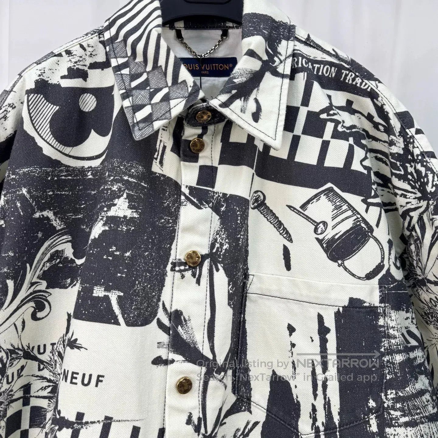 Louis Vuitton louis vuitton printed denim short sleeve shirt. Size US XL / EU 56 / 4 - 3 Thumbnail