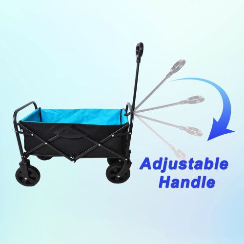 Designer × Homemade Mini Folding Wagon Garden Shopping Beach Cart (black+blue) Size US L / EU 52-54 / 3 - 8 Thumbnail