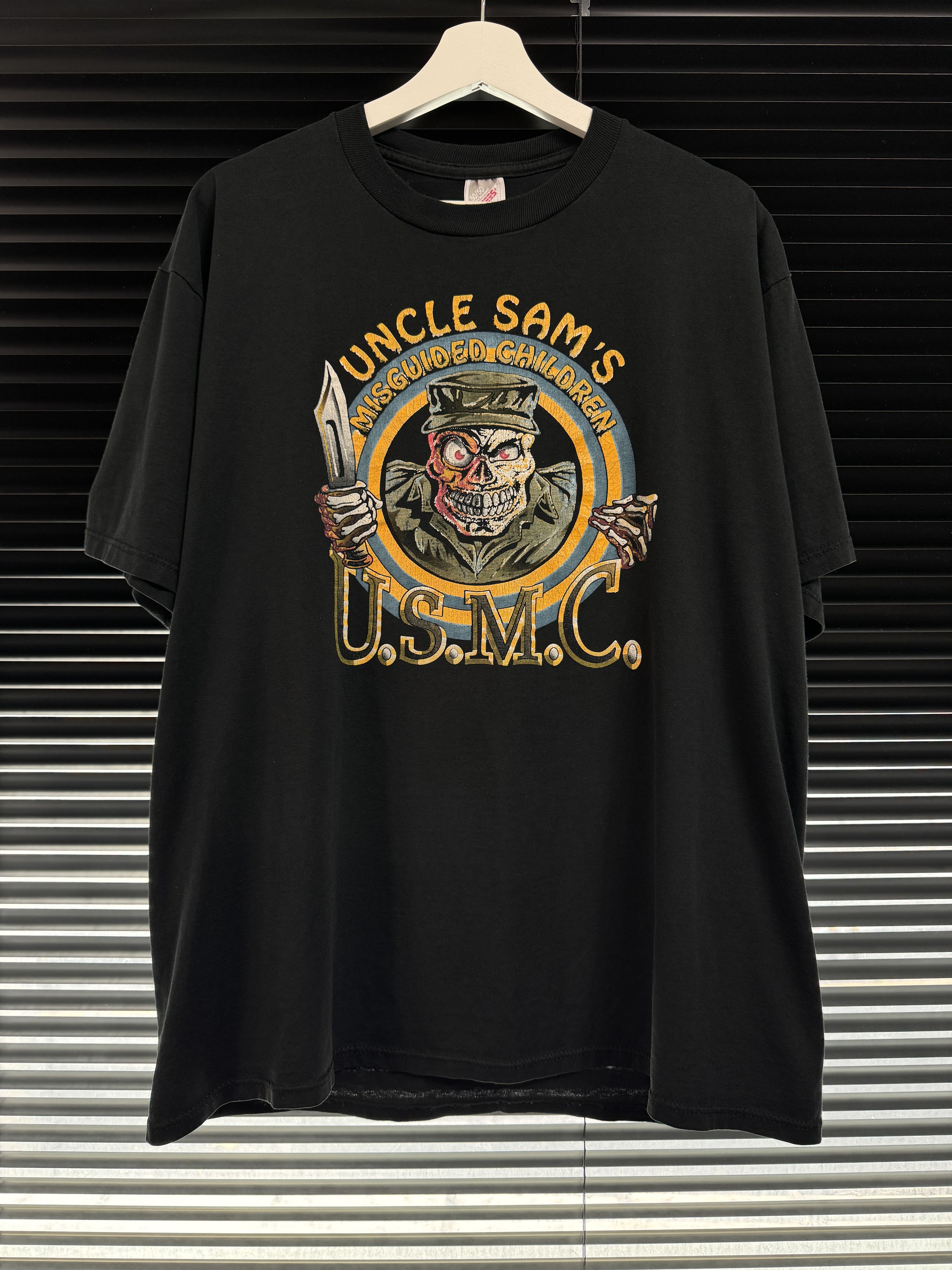 Vintage Vintage 90s Uncle Sam's Misguided Children USMC Tee Size US XL / EU 56 / 4 - 1 Thumbnail
