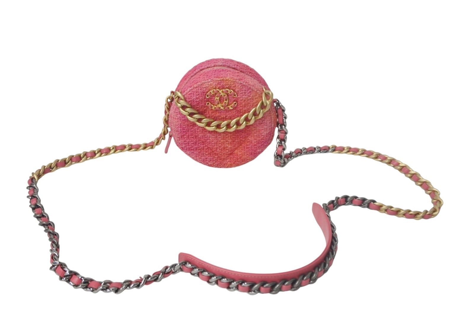 Chanel 19 Round Chain Shoulder Bag in Pink, Men's