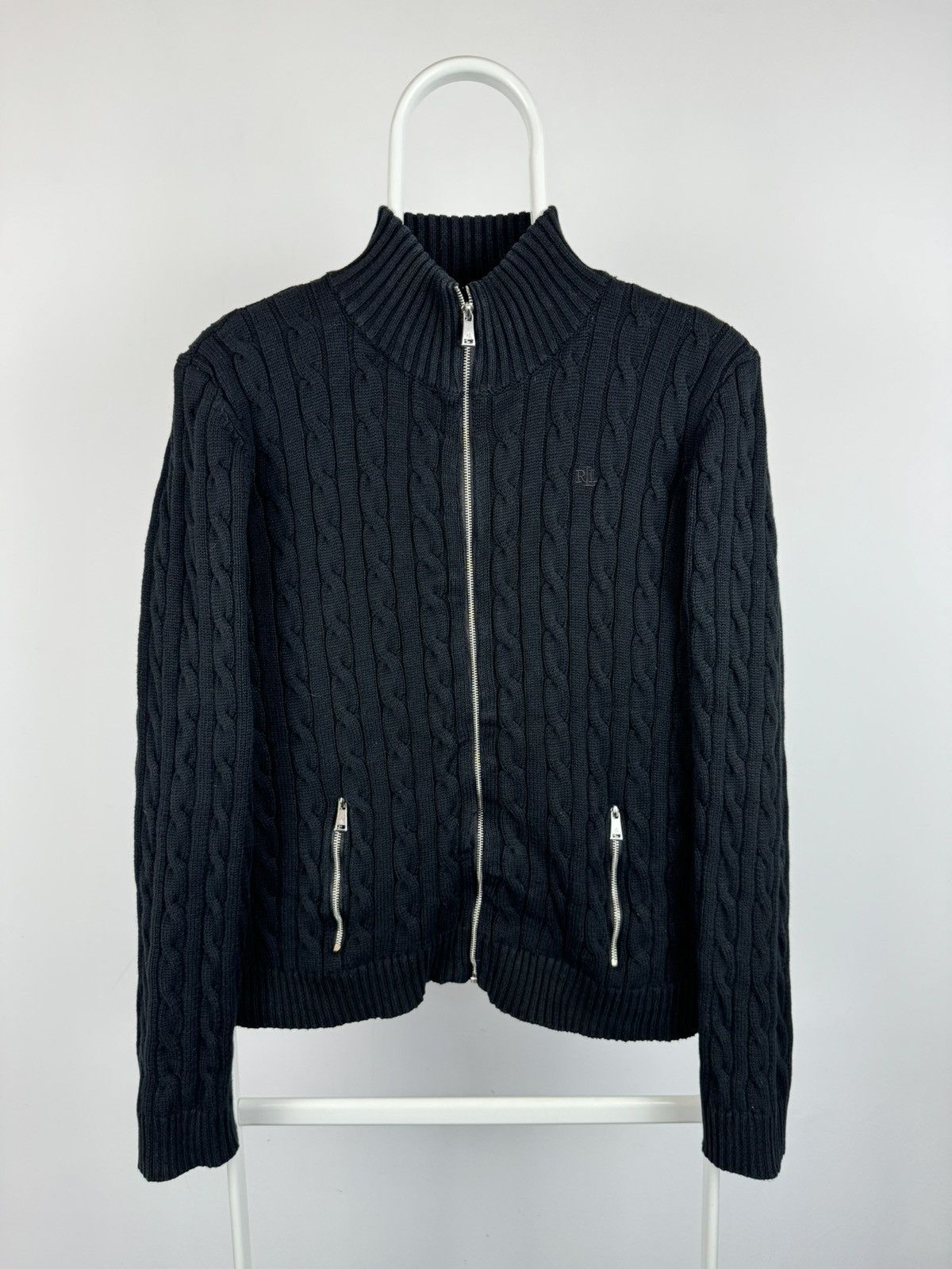 Vintage Vintage Lauren Ralph Lauren Full Zip Black Label Sweater Size XL / US 12-14 / IT 48-50 - 1 Thumbnail