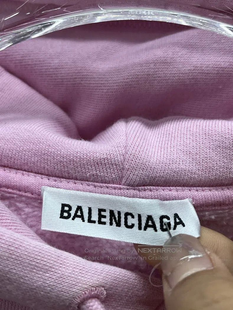 Balenciaga Balenciaga Pink Front and Back Logo Hoodie Size US XS / EU 42 / 0 - 3 Thumbnail
