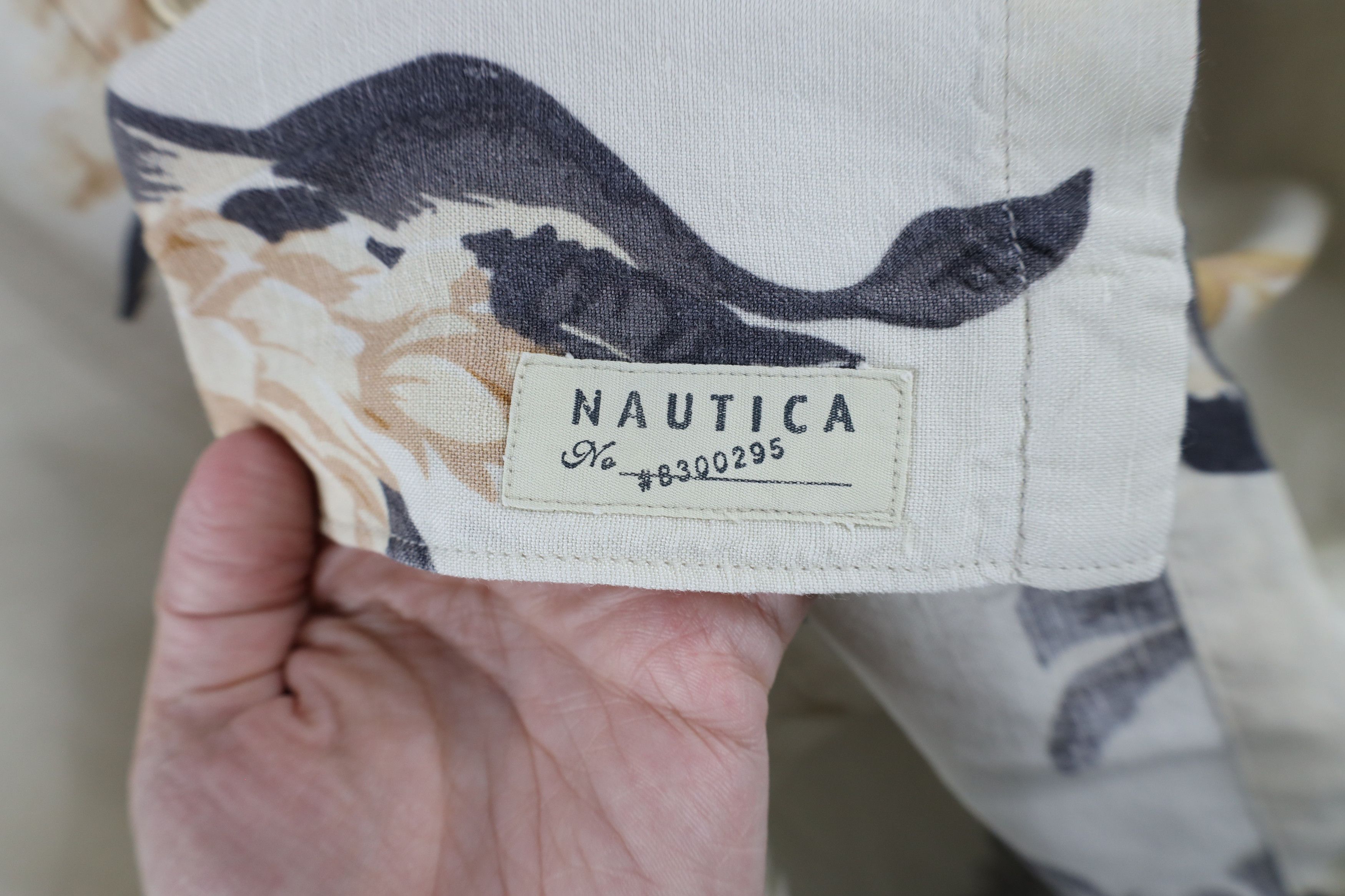 Nautica × Vintage Vintage 90s Nautica Distressed Blend Flower Button Shirt Size US M / EU 48-50 / 2 - 5 Thumbnail