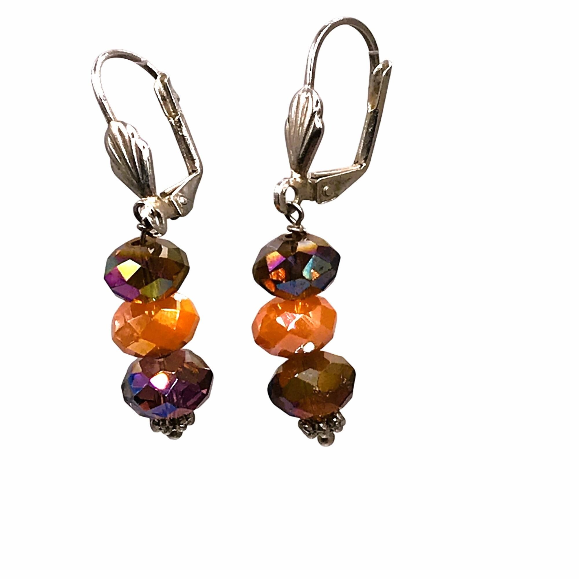 Other Polished Glass Necklace Earring Set Demi-Parure Orange Size ONE SIZE - 4 Thumbnail