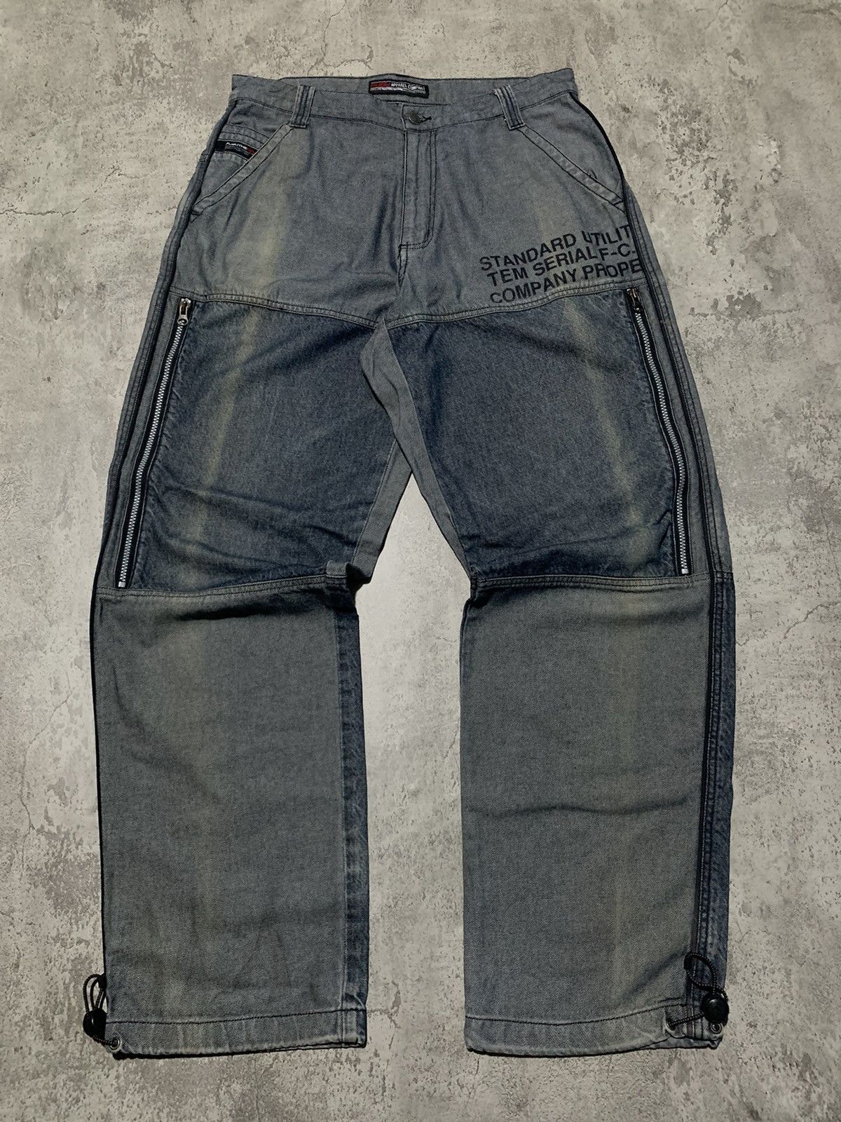 Fubu Vintage SunFaded adjustable leg baggy jeans hip hop Size US 30 / EU 46 - 1 Thumbnail