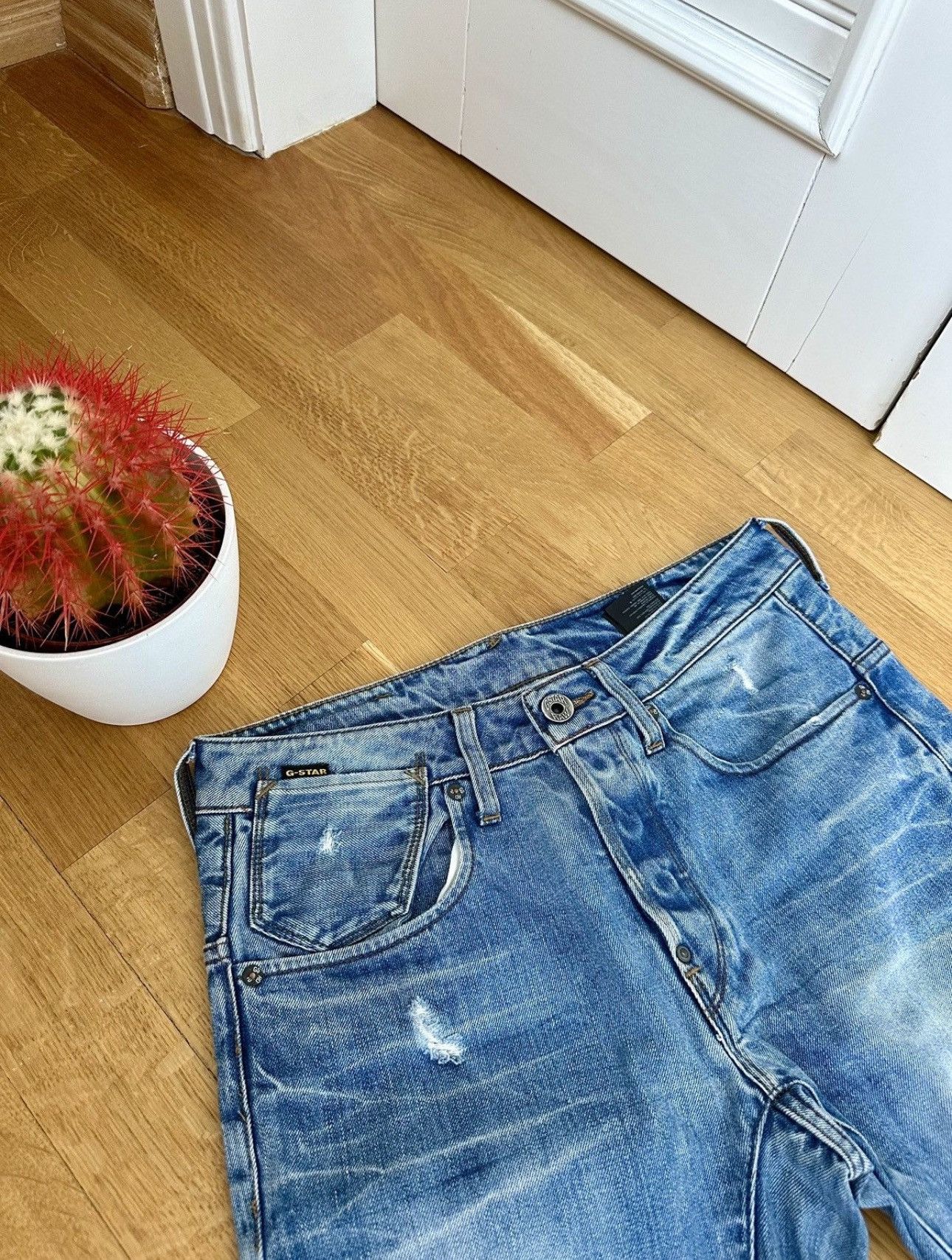 G-Star Vintage Washed Flared Gstar Pants Denim Y2K Size US 29 - 6 Thumbnail