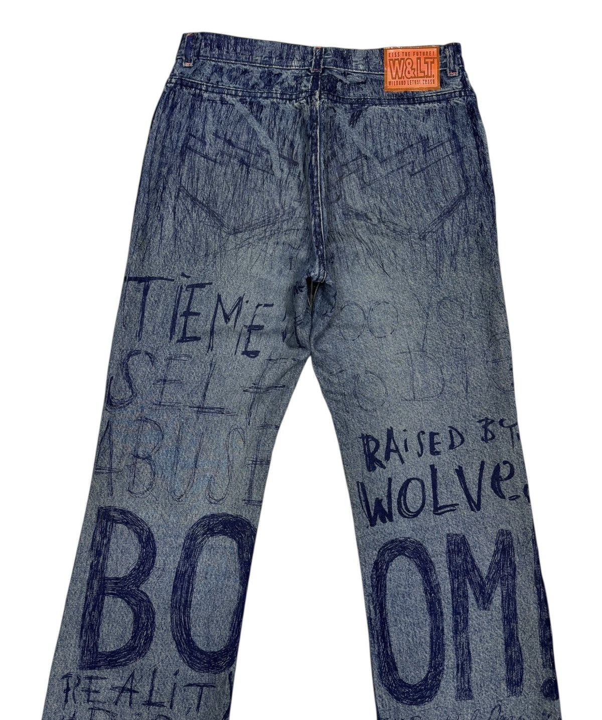 W&LT W&LT Archives - A/W 1997 - Pen Graffiti Denim Jeans Size US 30 / EU 46 - 6 Thumbnail