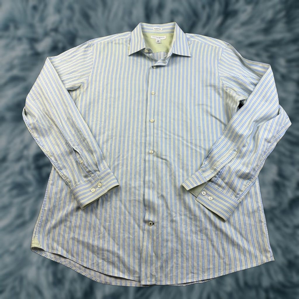 Banana Republic Banana Republic Shirt XL Blue Green Button Up Woven Italy Mens Size US XL / EU 56 / 4 - 1 Thumbnail