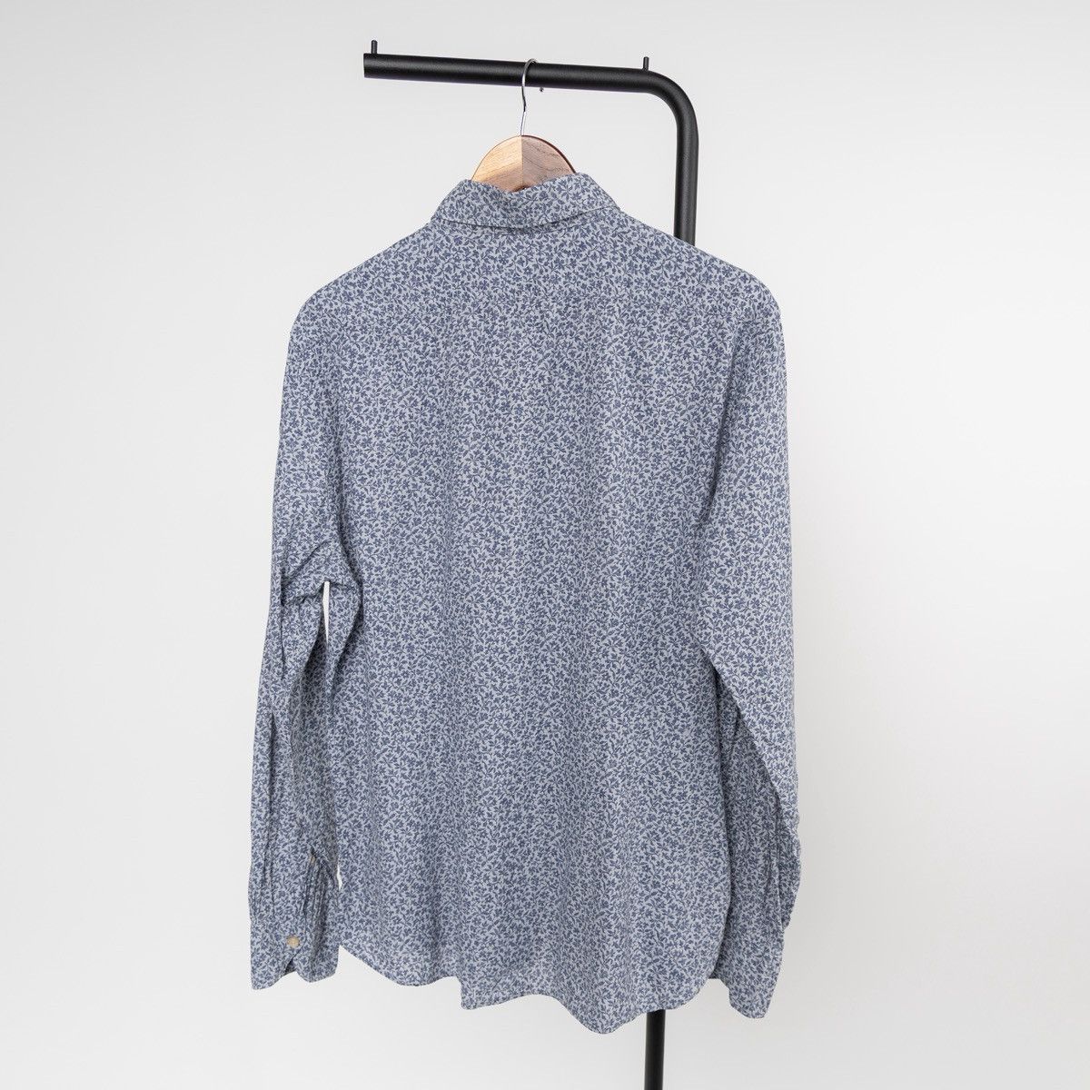 Other Xacus Men Blue Floral Shirt Tailor Fit Button Up Long Sleeve Size US XL / EU 56 / 4 - 2 Thumbnail