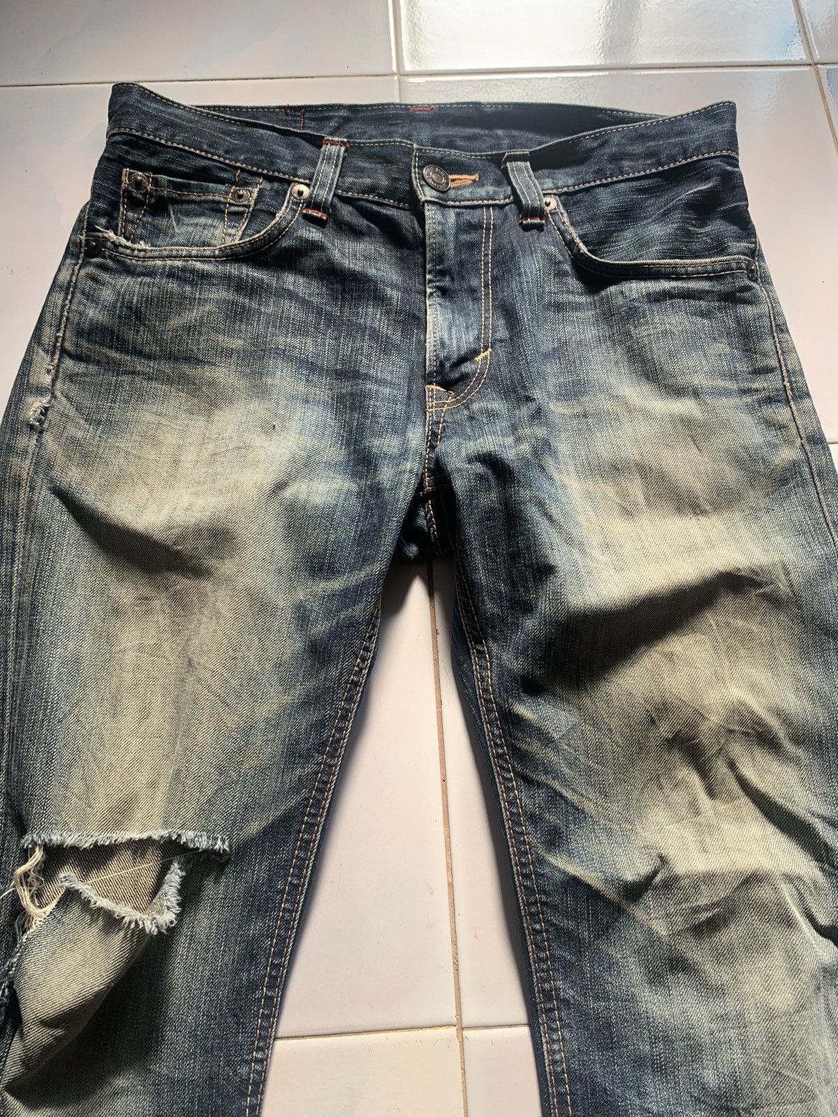 Edwin × Japanese Brand VINTAGE EDWIN 512 FLARE SELVEDGE DENIM JAPAN DISTRESSED Size US 32 / EU 48 - 5 Thumbnail