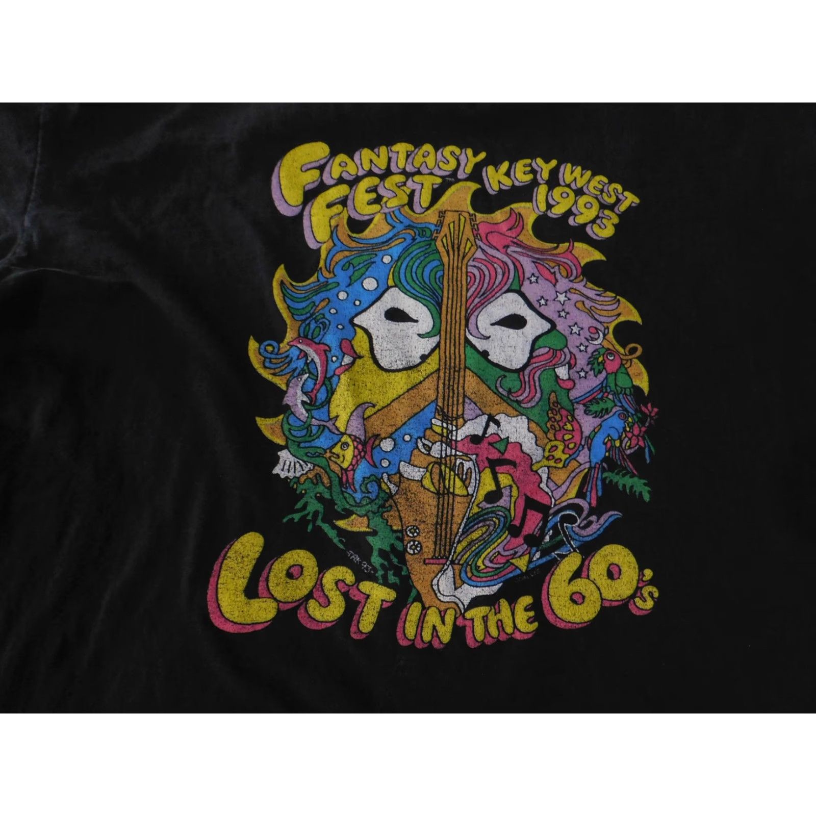 Vintage VINTAGE Oneita Fantasy Fest Key West Shirt Mens XL Black 1993 Lost in the 60s 90s Size US XL / EU 56 / 4 - 6 Thumbnail