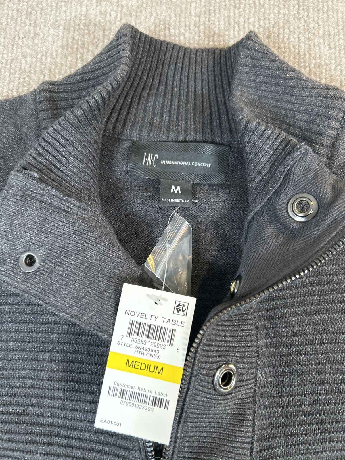 I.N.C INC International Concepts Men’s Sweater 1/4 Zip NWT 0195 Size US M / EU 48-50 / 2 - 3 Thumbnail