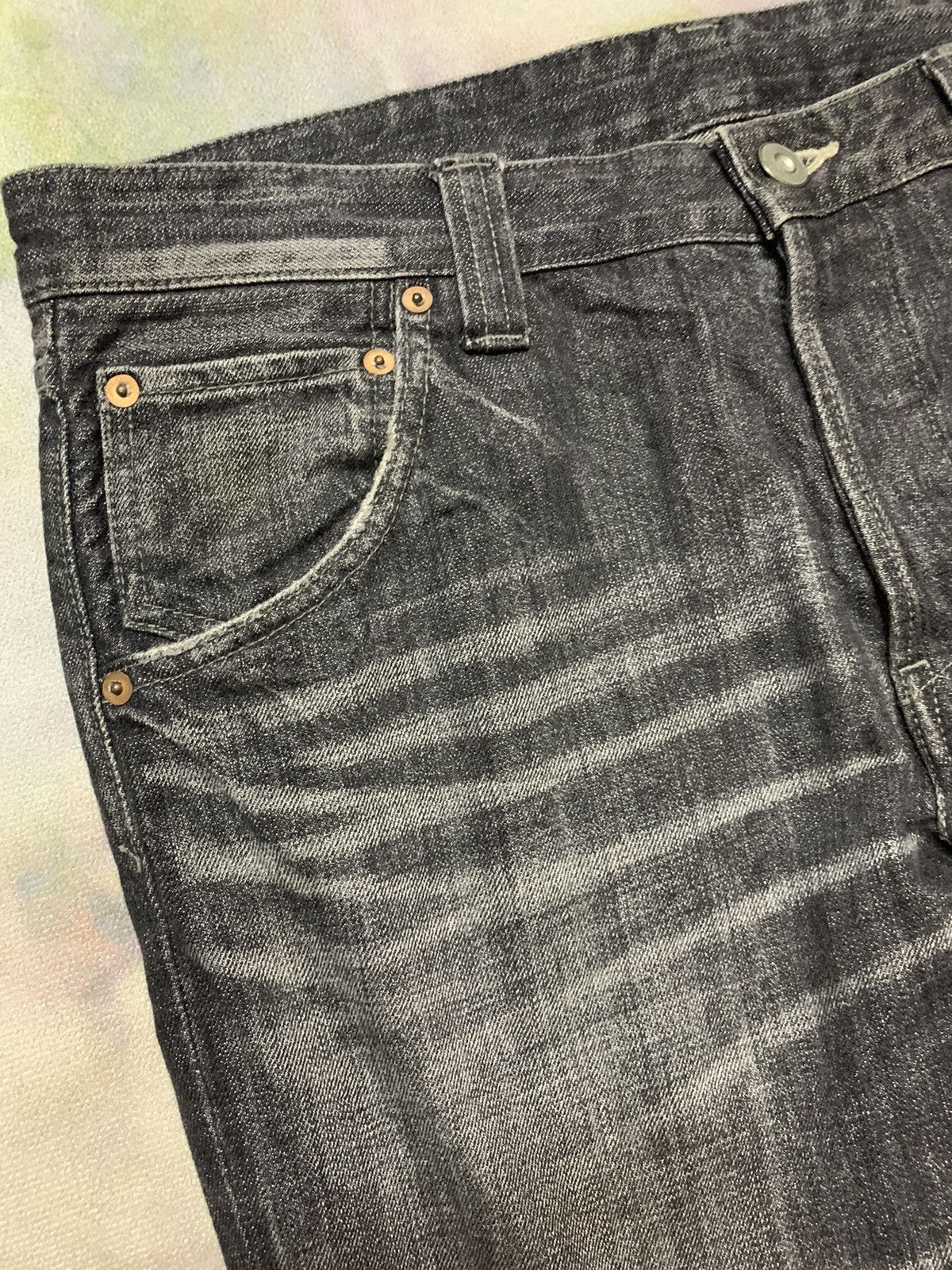 Hysteric Glamour Flare Japanese Brand Unknown Double Seam Washed Black Size US 35 - 9 Thumbnail