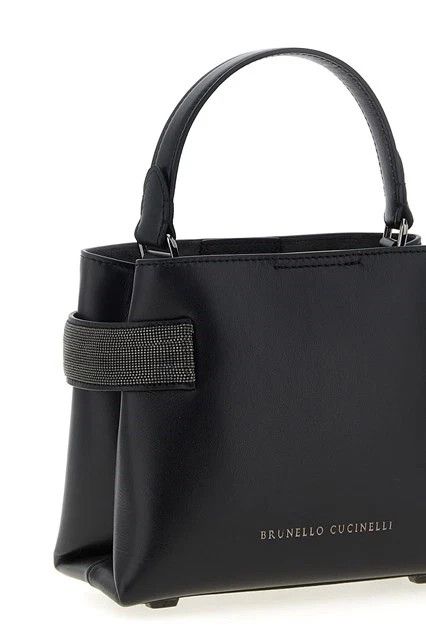 Brunello Cucinelli CUCINELLI Essence Small Black Top Handle Bag New Auth Size ONE SIZE - 3 Thumbnail