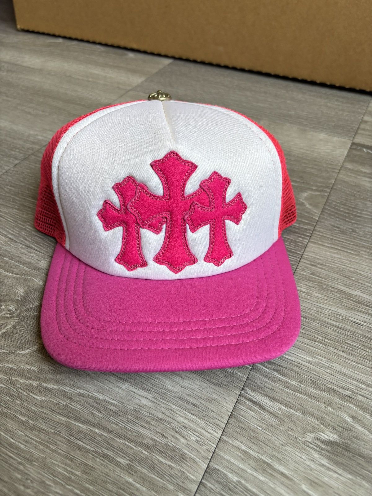 Chrome Hearts Chrome Hearts Neon Pink Triple Cross Cemetery Hat Size ONE SIZE - 4 Thumbnail