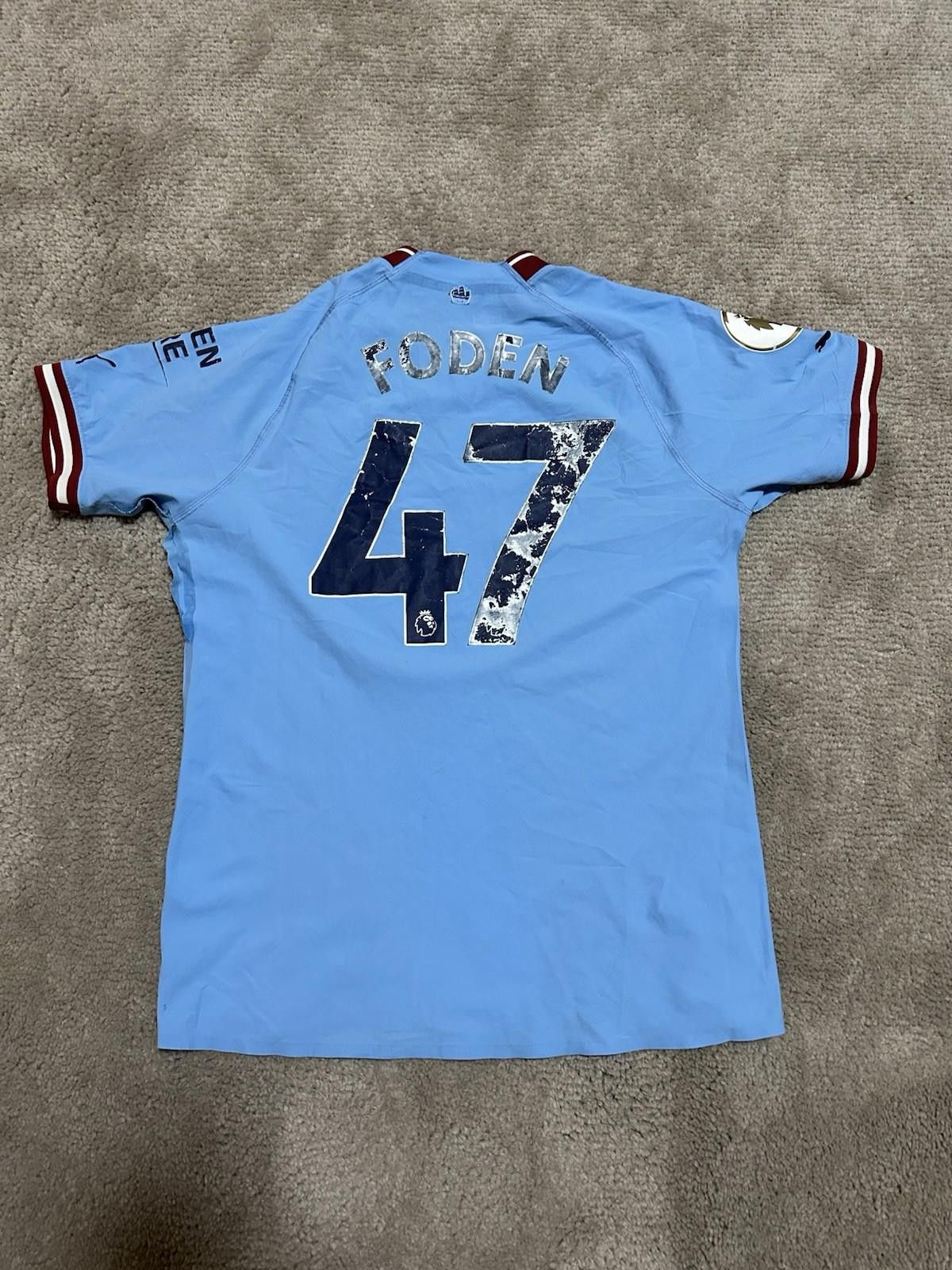 Puma Foden Match Worn Puma 22/23 Manchester City Home Jersey sz m Size US M / EU 48-50 / 2 - 9 Thumbnail