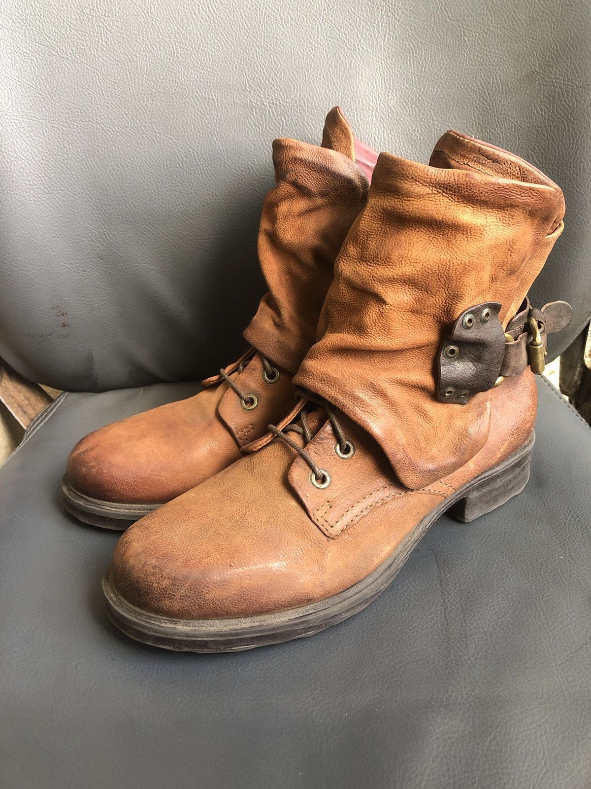 A.S.98 A.S 98 Brown Calfskin Leather Women’s Boots Size 39 Size US 9 / IT 39 - 1 Thumbnail