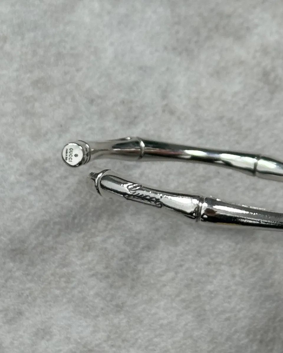 Gucci Gucci Silver Metal Bamboo Bracelet Size ONE SIZE - 8 Thumbnail