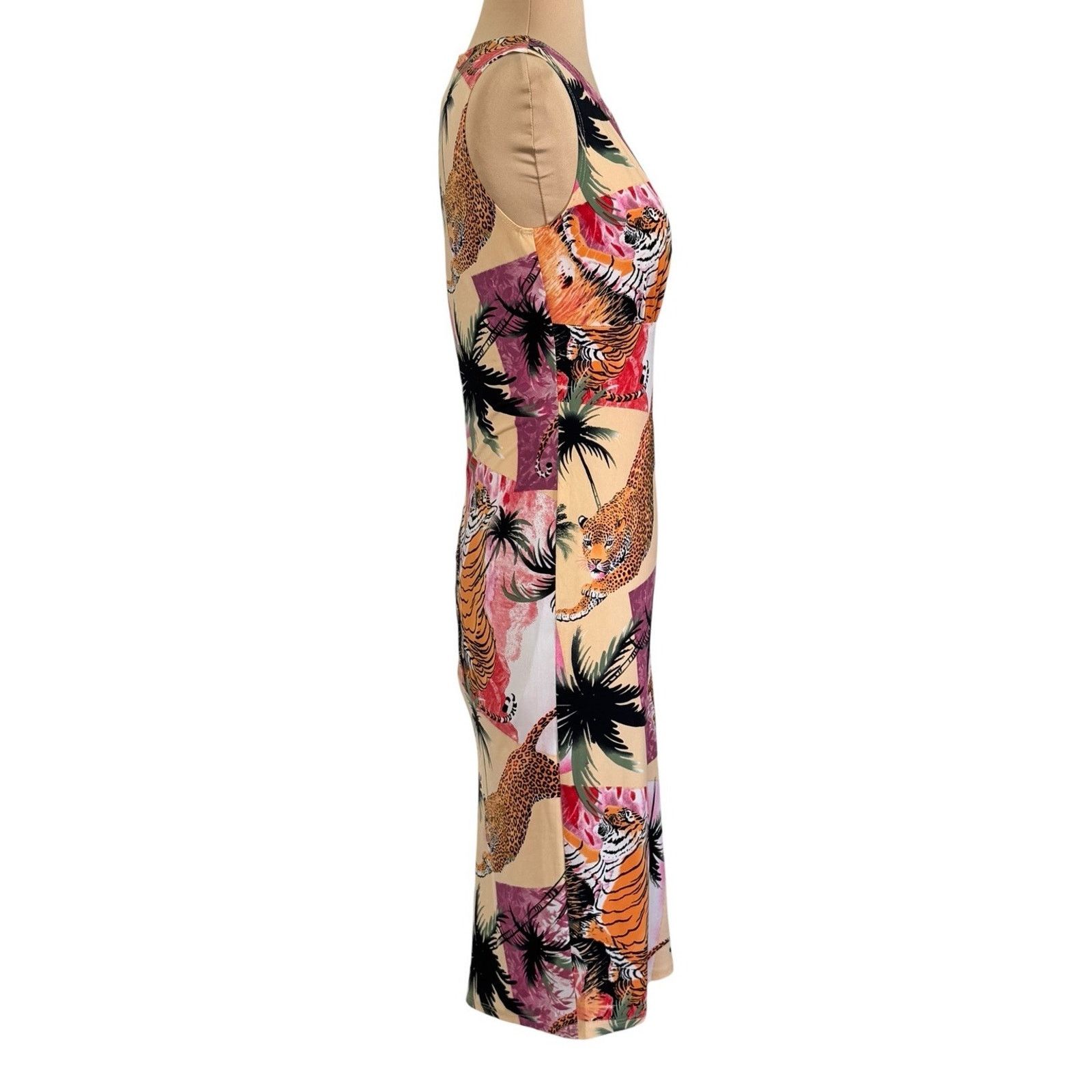 Other RUBBER DUCKY Leopard Tiger Tropical Midi Dress Retro BOLD M Size M / US 6-8 / IT 42-44 - 6 Thumbnail