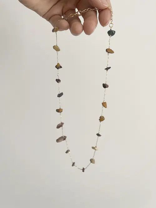 Vintage STEAL! 2000s Japan Embroidered Stones Necklace Size ONE SIZE - 2 Thumbnail