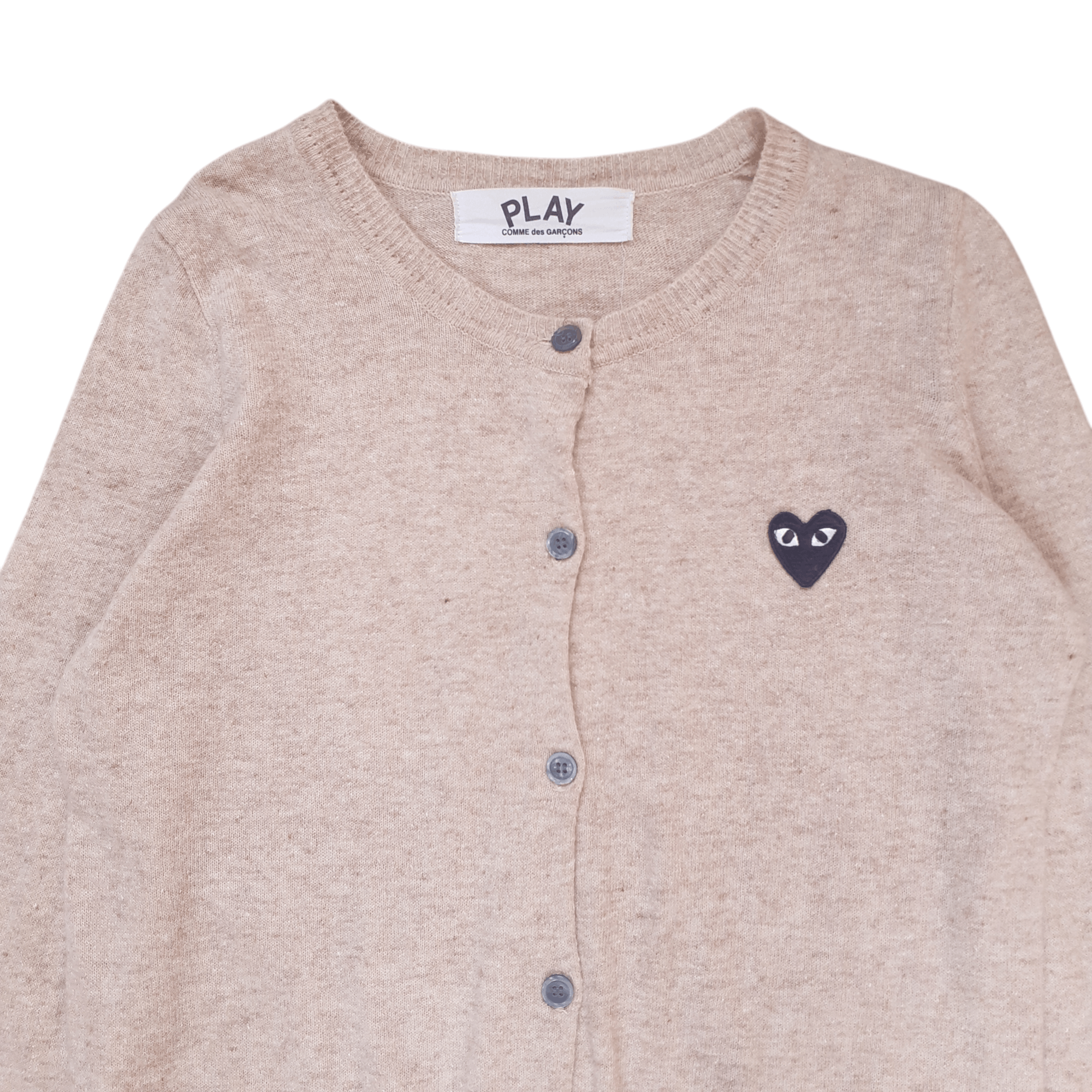 Comme Des Garcons Play Cardigan 2011 Wool Beige