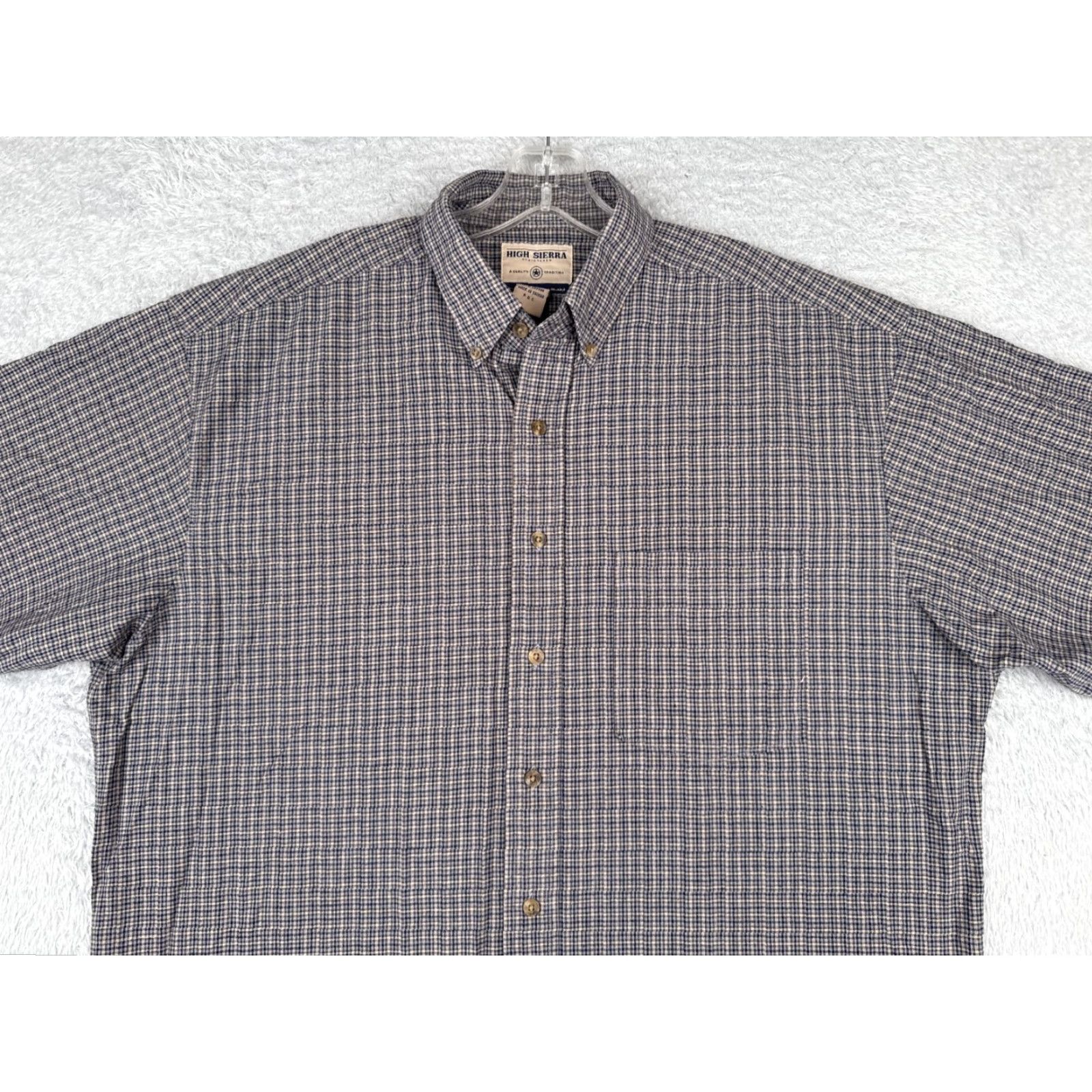 High Sierra VINTAGE High Sierra Plaid Button-Up Shirt Adult Large Blue 100% Cotton Camping Outdoor Mens Size US L / EU 52-54 / 3 - 4 Thumbnail