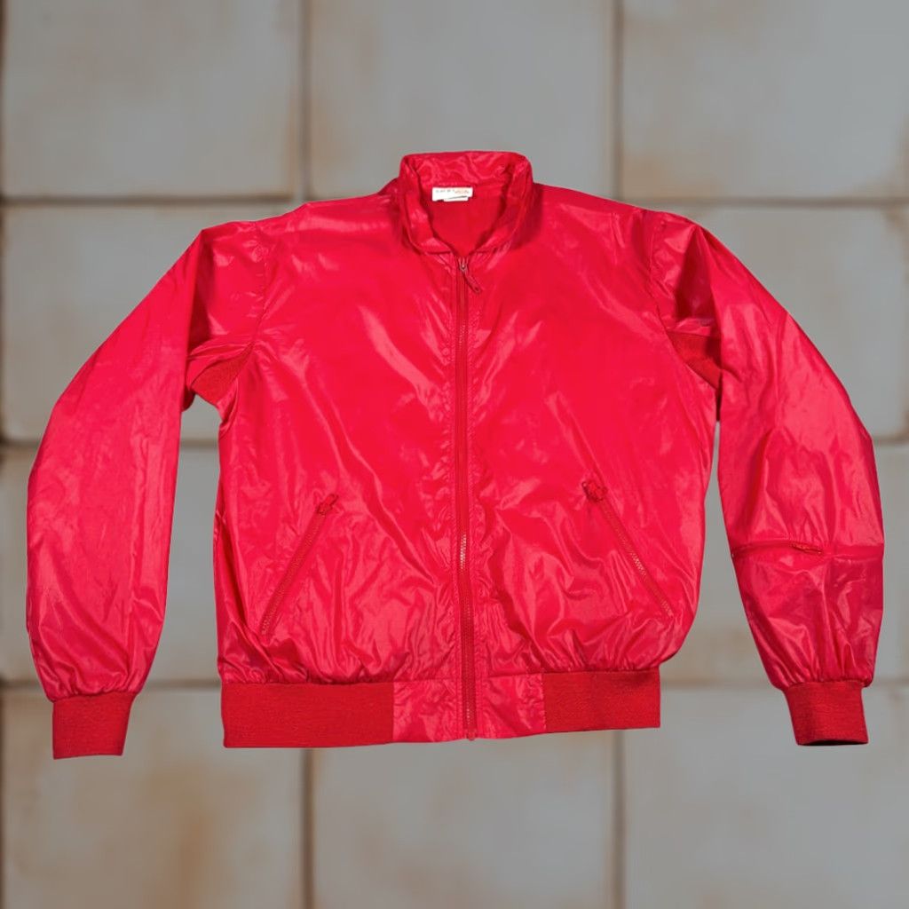 Izod VINTAGE Izod Jacket Windbreaker Nylon 80s Adult Large Red Jersey Mens Size US L / EU 52-54 / 3 - 1 Thumbnail