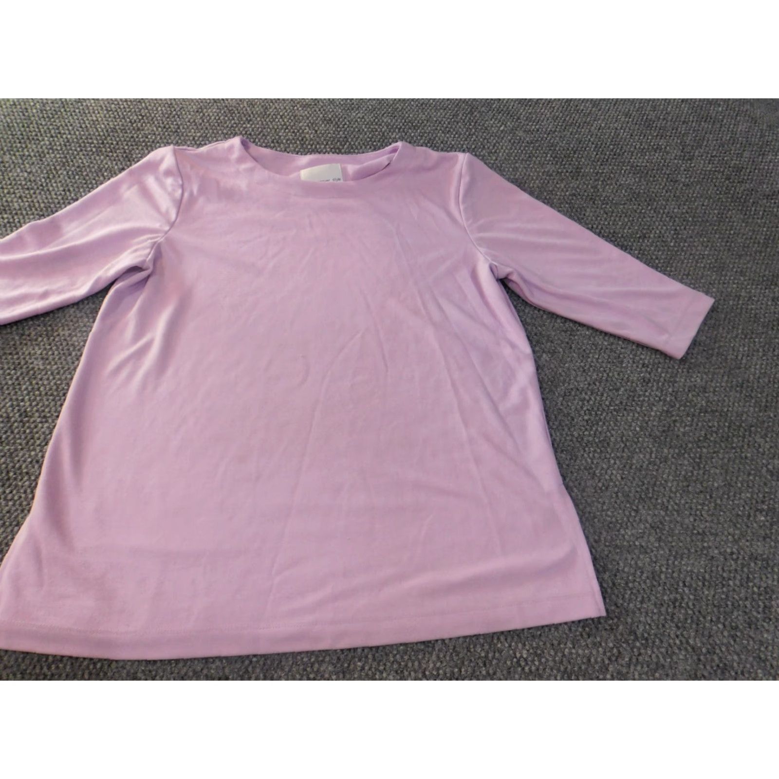 Vintage Susan Graver Blouse Shirt Womens M Purple Knit Polyester Rayon V-Neck Pullover Stretch Casual Shirt Size M / US 6-8 / IT 42-44 - 2 Thumbnail