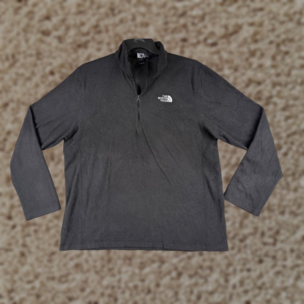 The North Face The North Face Sweater Mens Large Gray 1/4 Zip Polyester Fleece Mock Neck Shirt Size US L / EU 52-54 / 3 - 1 Thumbnail