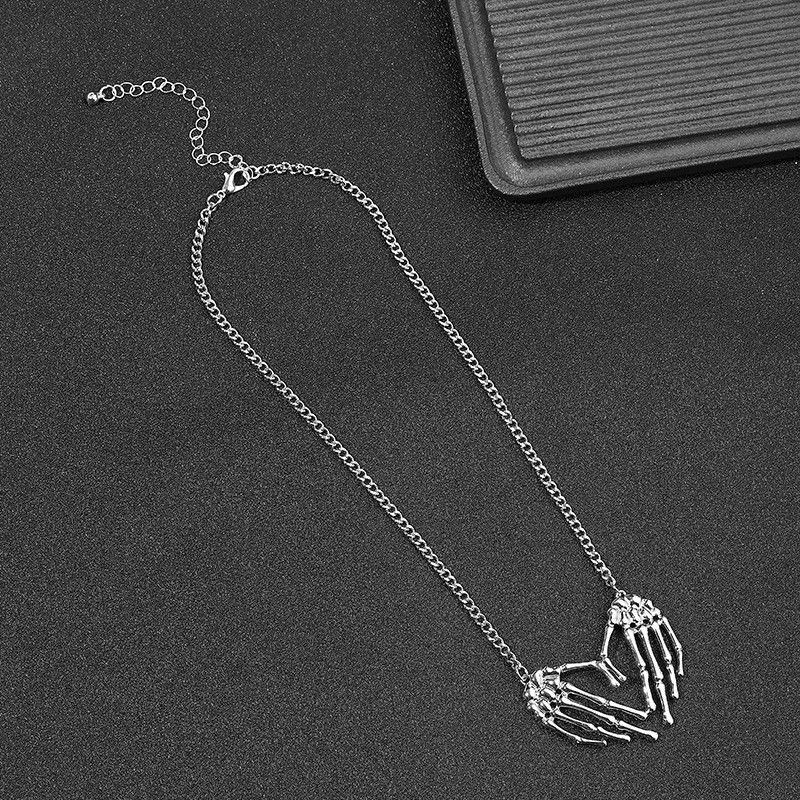 Jewelry Hip-Hop Skull Hand Necklace Size ONE SIZE - 2 Thumbnail