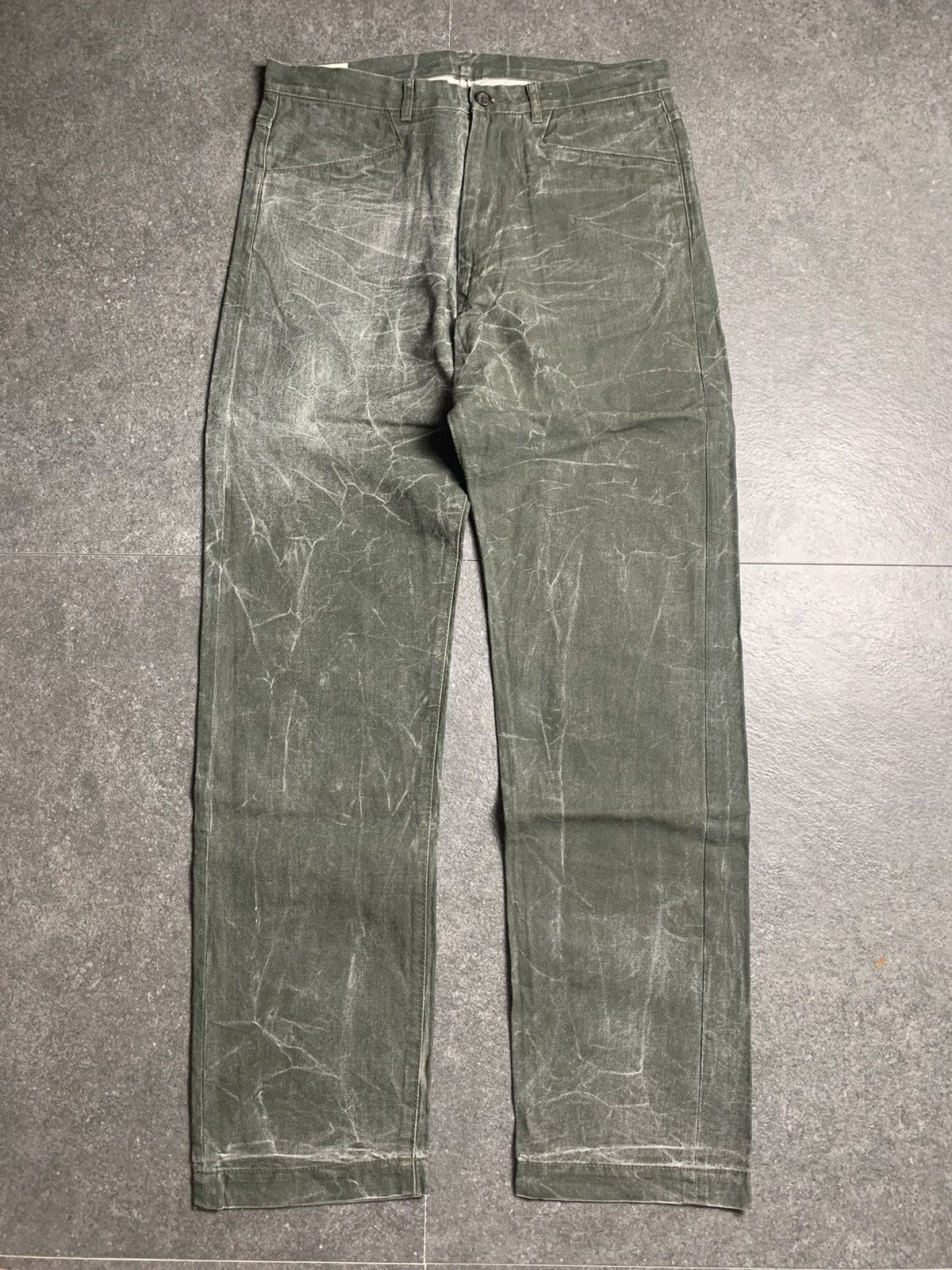 Japanese Brand 2000s ByeMRT Paris Acid Wash Pants Size US 30 / EU 46 - 2 Thumbnail