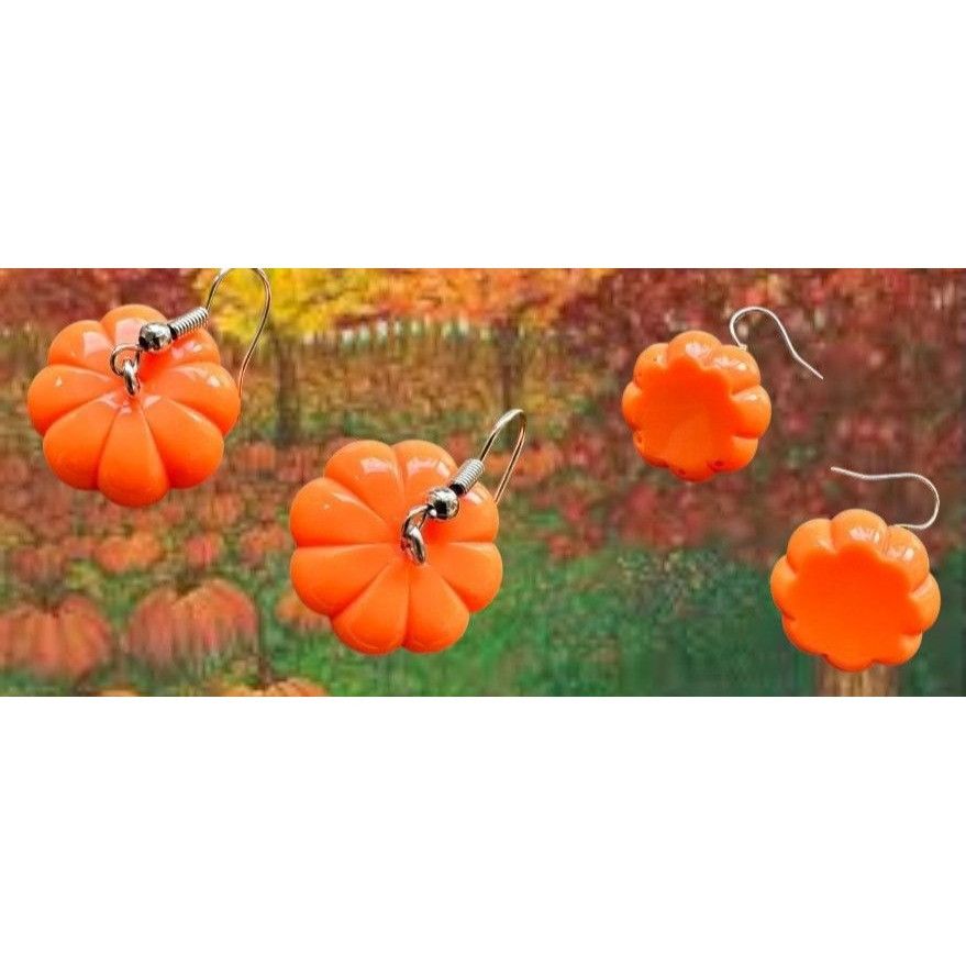 Handmade Pumpkin Earrings Thanksgiving Fall Festive Harvest New Handm Size ONE SIZE - 12 Thumbnail