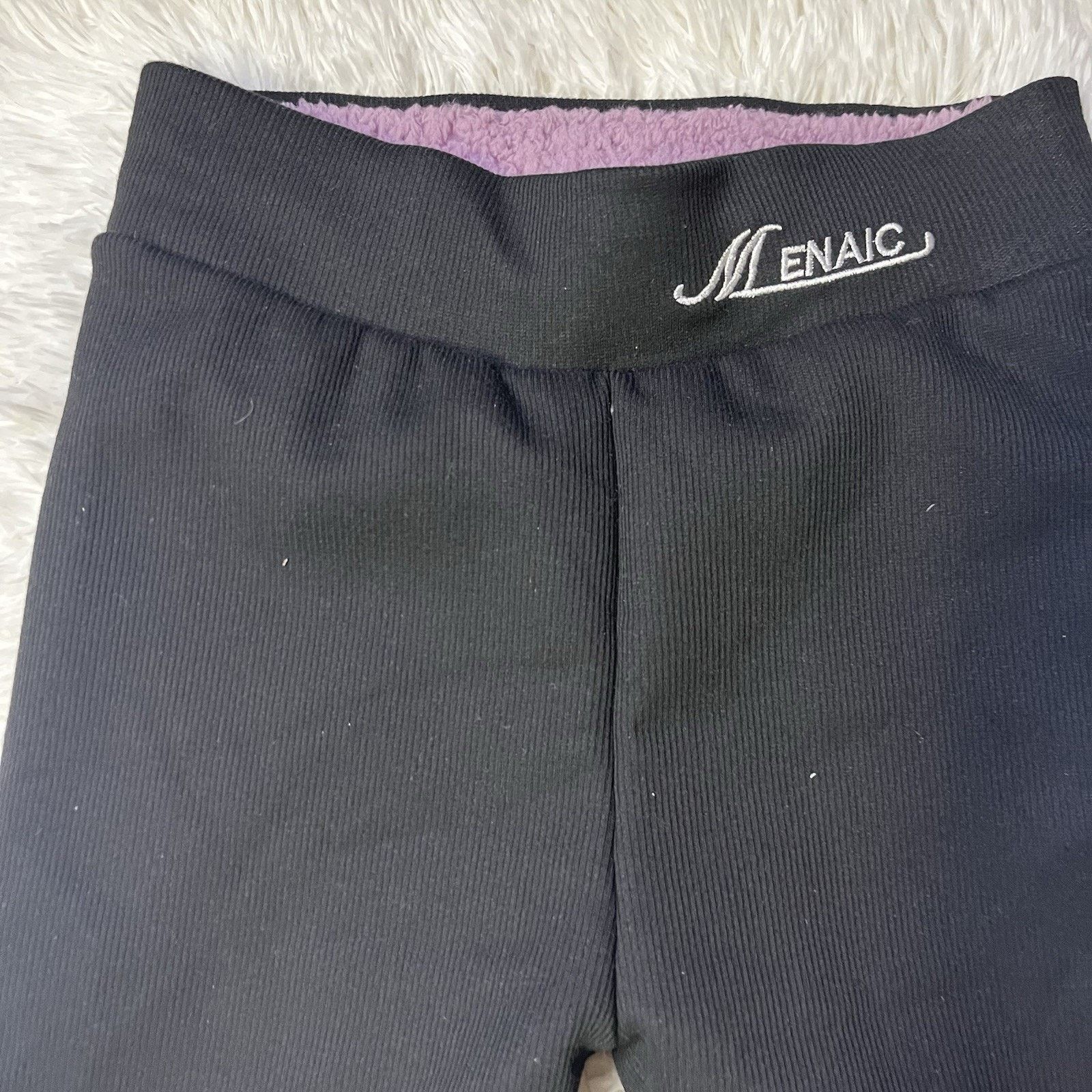 Other Menaic Women Mid-Rise Leggings Black Yoga Polyester Blend L Size 38" / US 16 / IT 52 - 2 Thumbnail