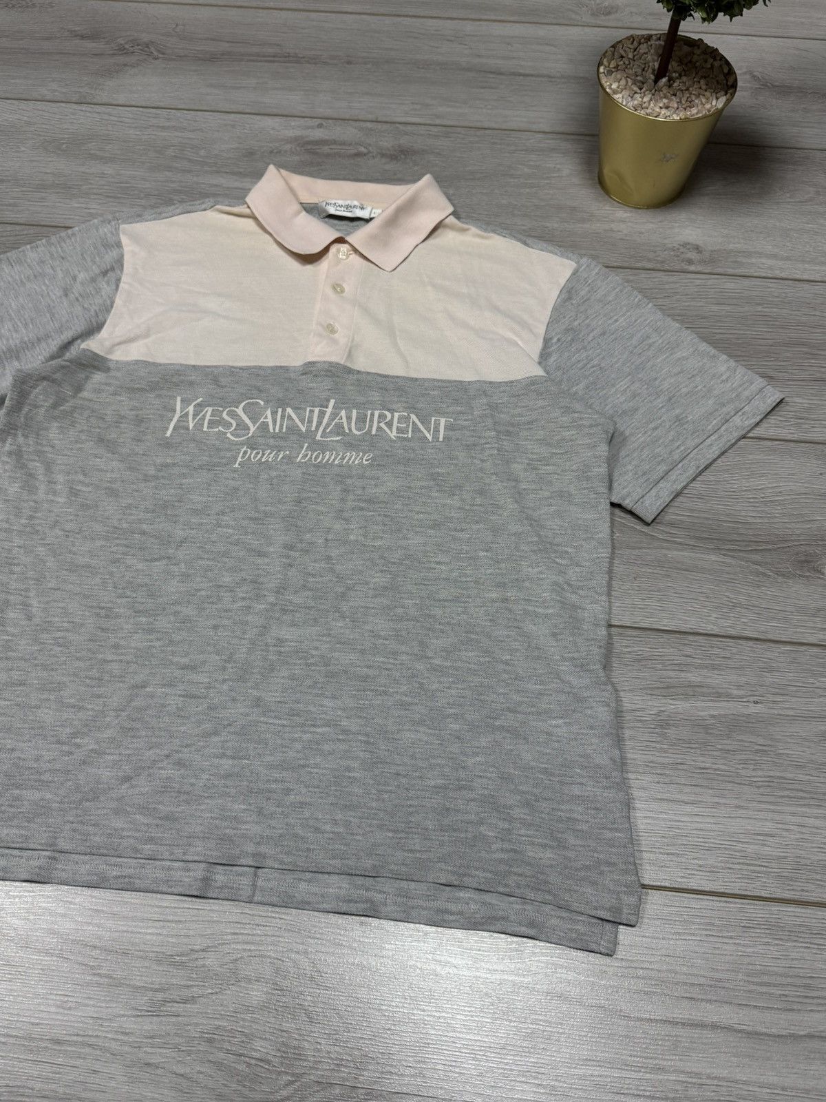 Yves Saint Laurent Yves Saint Laurent pour homme YSL big logo polo stripes Size US L / EU 52-54 / 3 - 4 Thumbnail
