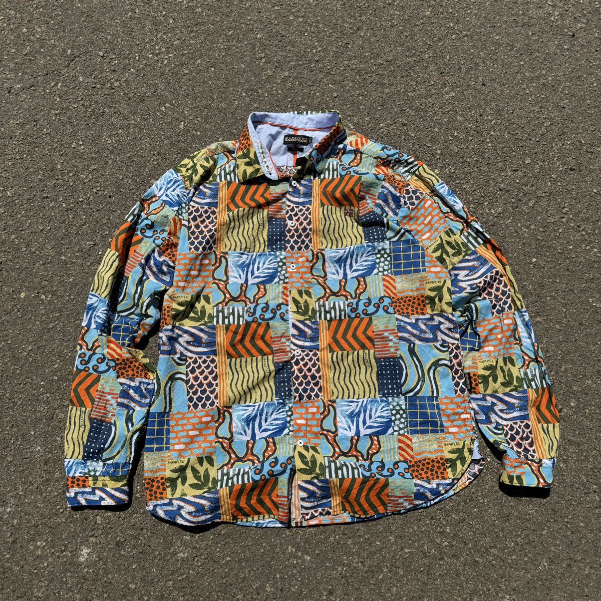 Napapijri × Vintage vintage 90s shirt napapijri monogrammed rare streetwear y2k Size US XL / EU 56 / 4 - 1 Thumbnail