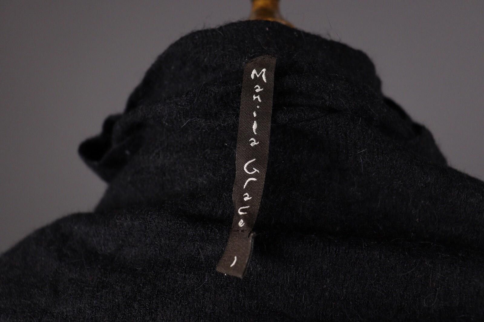 Designer Manila Grace Black Wool Knit Cropped Sweater Size L Size L / US 10 / IT 46 - 10 Thumbnail