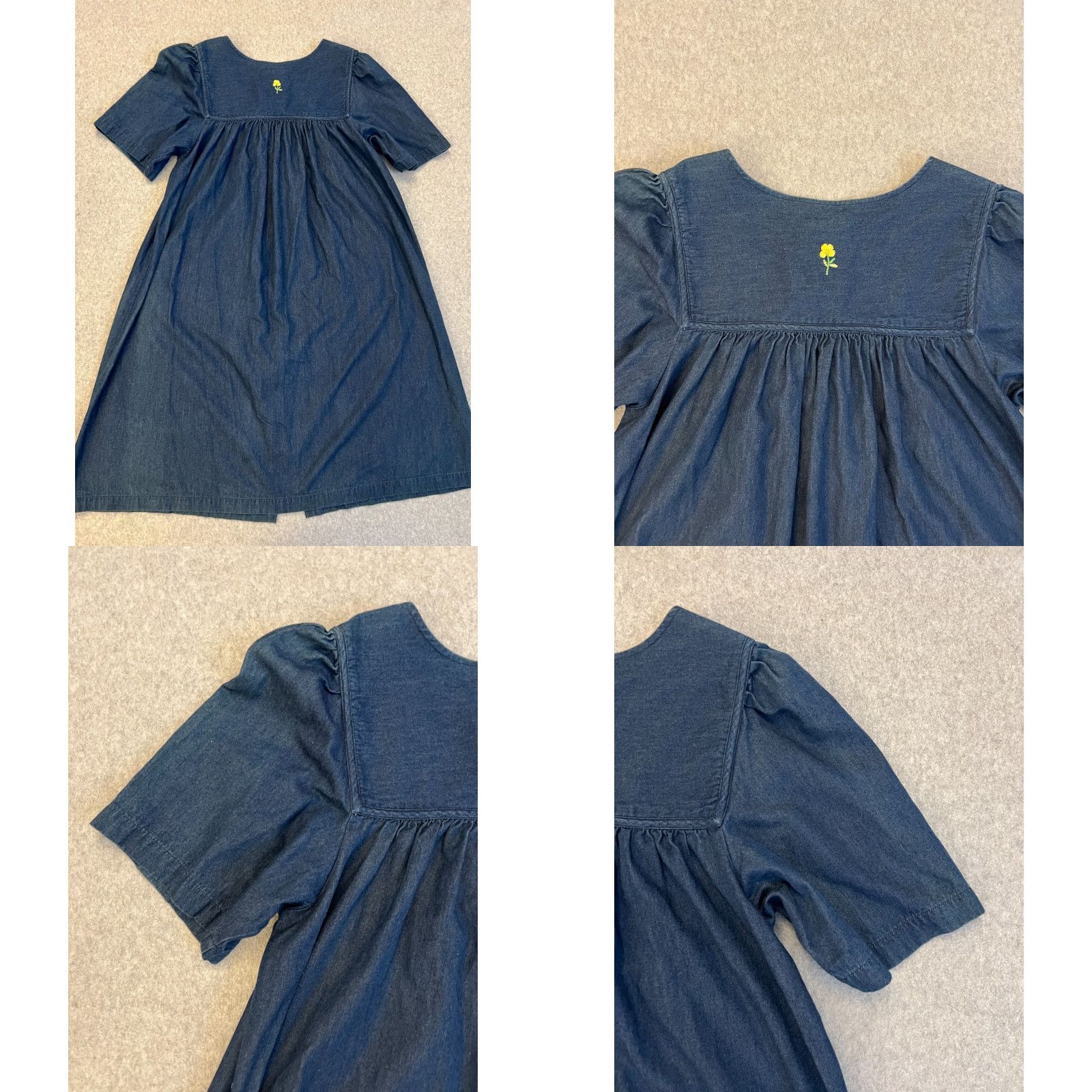 Denime Go Softly Patio Denim Dress Women's Small Embroidered Floral Zip Cottagecore Dress Size S / US 4 / IT 40 - 9 Thumbnail
