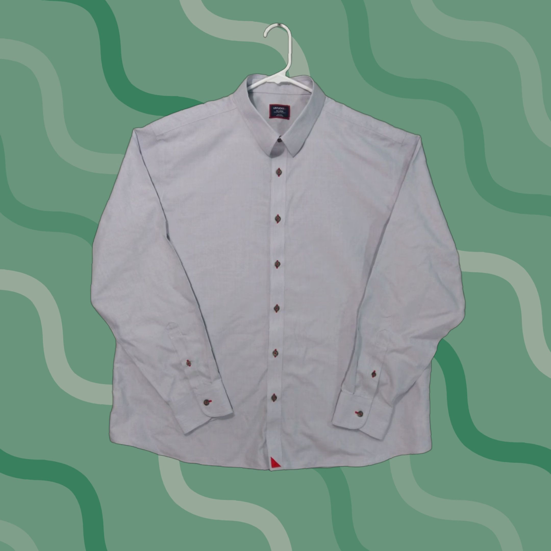 UNTUCKit UNTUCKit Shirt Mens 2XL Gray Relaxed Long Sleeve Button Up Wrinkle Resistant Cotton Solid Classic Button-Up Mens Size US XXL / EU 58 / 5 - 1 Thumbnail