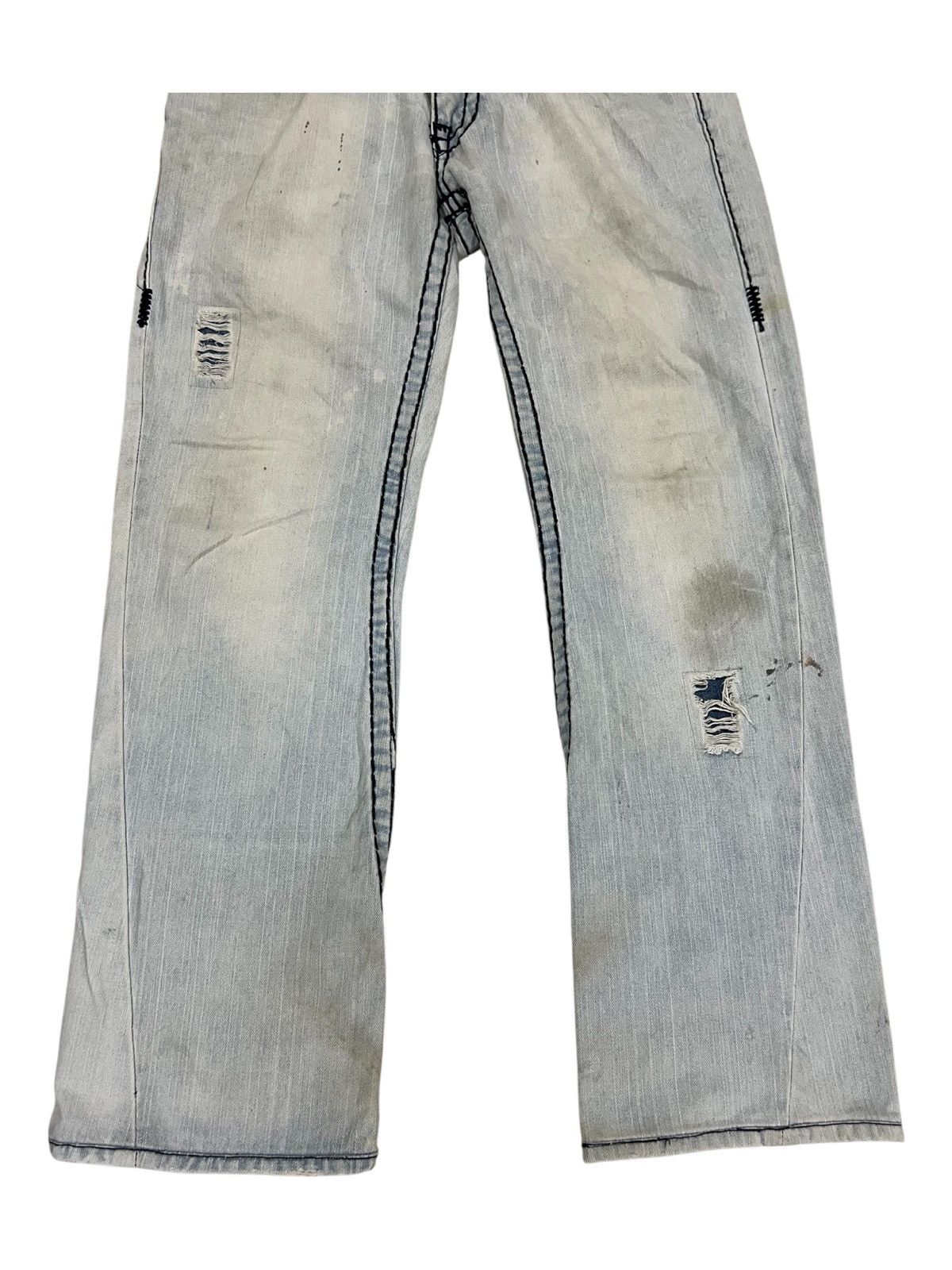 Ed Hardy Y2K True Religion Billy Super T Distressed Baggy Jeans Denim Size US 32 / EU 48 - 5 Thumbnail