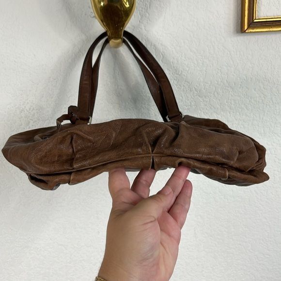 Jil Sander JIL SANDER Vintage Tan Leather Pleated Shoulder Bag Size ONE SIZE - 6 Thumbnail
