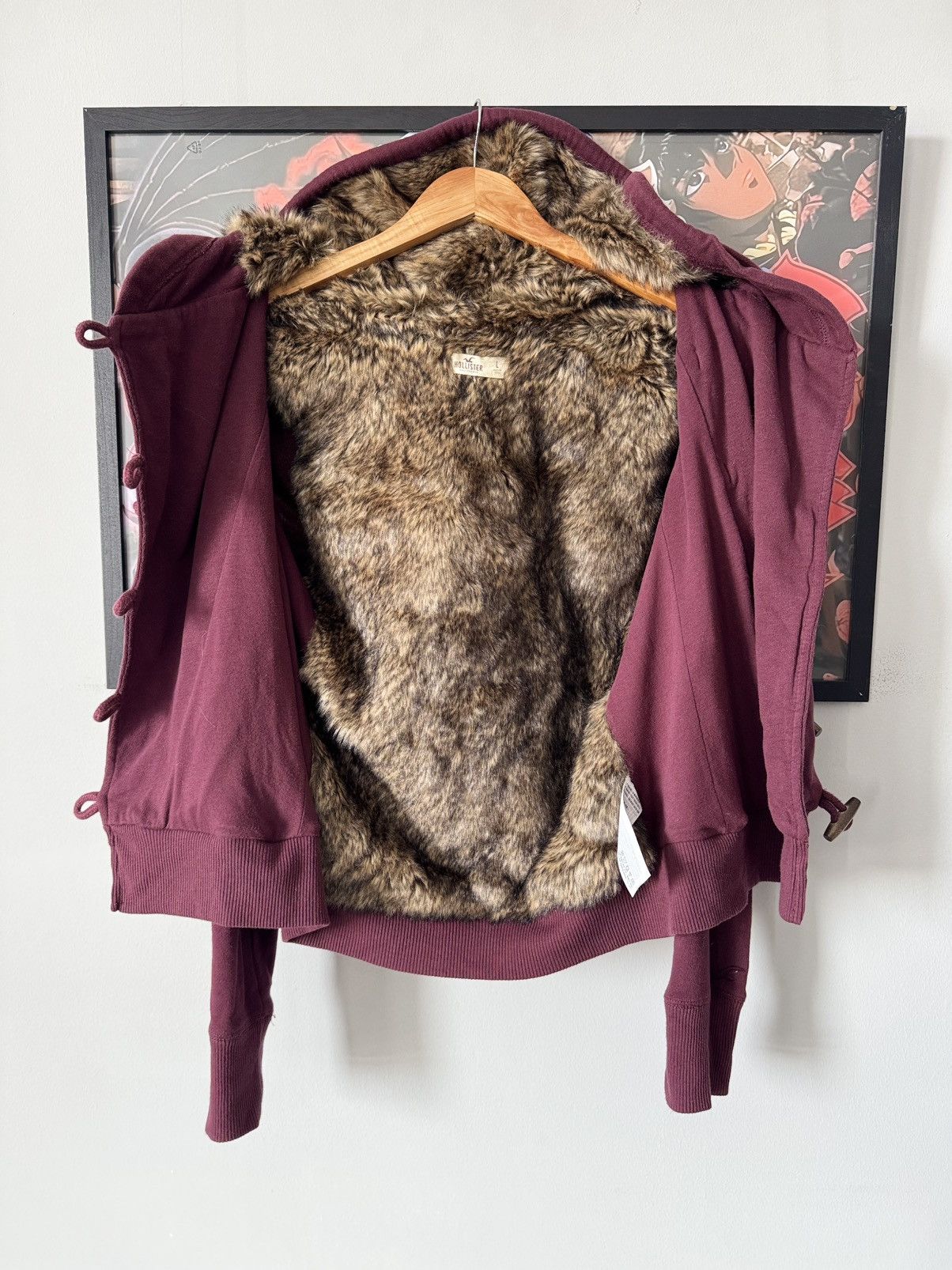 Hollister Hollister California VTG 2000s faux fur zip up hoodie jacket Size L / US 10 / IT 46 - 5 Thumbnail