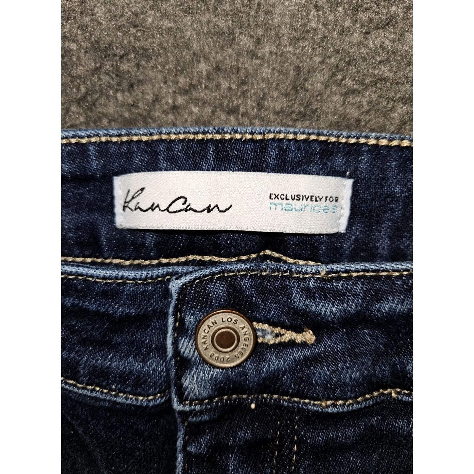 Vintage Kancan Flare Jeans Juniors 25 Mid Rise Blue Stretch Frayed Hem Western Preppy Jeans Women Boys? Size 42" / US 20 - 2 Thumbnail